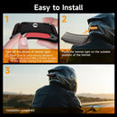 Moman HL1S is simple to install. Take off the sticker and paste the brake light on your helmet.