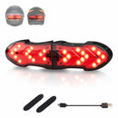Moman HLT1 motorcycle helmet LED brake light includes a charging cable and Velcro strips in the package.