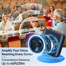 Portable amplifier speaker with wireless microphone Moman J98 features a transmission range up to 66ft/20m.