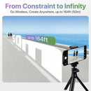 Moman XView M4 Touch external touch screen monitor for iPhone features a 164ft transmission distance from the phone.