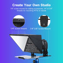 Moman MT16 has 1/4’’ top screw mounts for accessories and 1/4’’ and 3/8’’ bottom threads for stands.