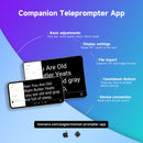 Video camera teleprompter Moman MT16 companion teleprompter app for font settings, file import, etc.