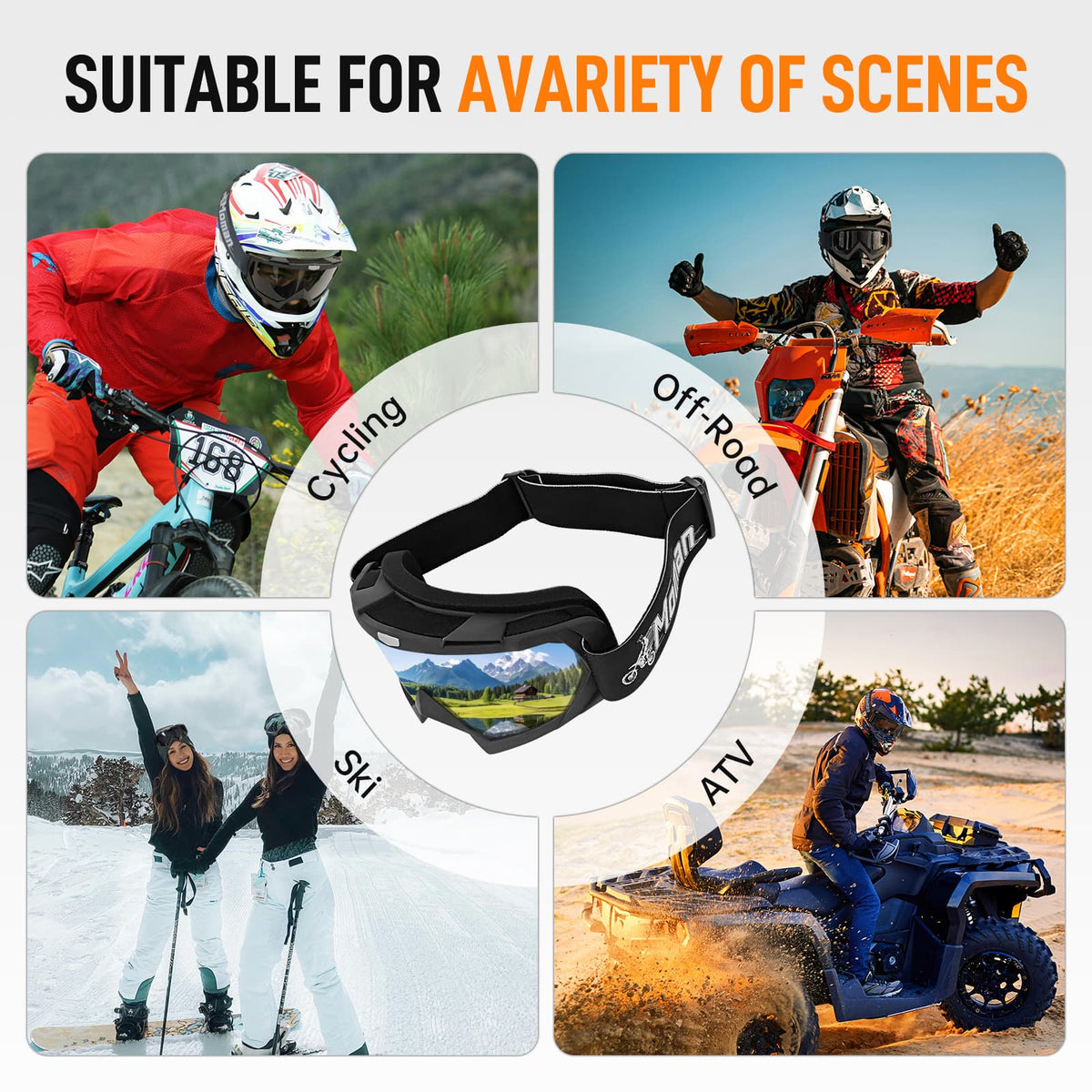 goggles for atv Moman OG Motorcycle Riding, Featuring Panoramic Vision, UV400 Protection, and Scratch-Resistant Lens CRANK LENGTH:165MM Manual Sigma Sport BC trinity of terror and fogging