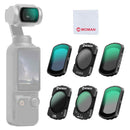 Moman PKT3 lens filters for mobile cameras include 6 lens filters: LPR, magnetic star filter, 1/4 black diffusion, CPL, VND 2-32, and UV.