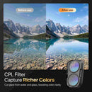 Moman PKT4P DJI Osmo Pocket 4P CPL filter reduces glare from water and glass and boosts color clarity.