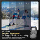 Moman PKT4P ND filter for DJI Osmo Pocket 4P helps prevent overexposure and balance exposure for bright outdoor shooting.