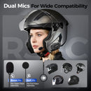 Moman RS-C headset for motorcycle riders includes a boom mic and a soft mic for wide helmet compatibility.