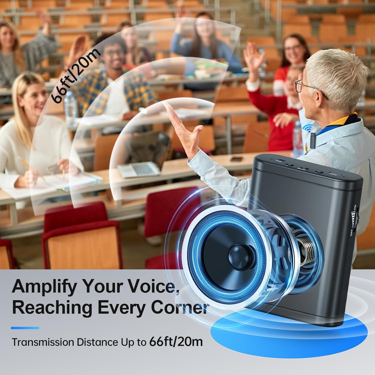 Moman S57 has a transmission distance up to 66ft/20m.