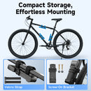 Moman TLK motorcycle wheel chain lock can be mounted on a motorcycle via Velcro strap or screw-on bracket.