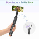 Moman WS22 selfie stick tripod has a flexible rotating head and can be used as a selfie stick.