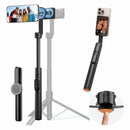 Moman WS22 selfie stick tripod has a magnetic mount for phones and a buttom button for auto-deploy.
