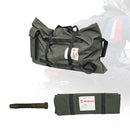 Moman motorcycle fuel bag is foldable when empty and includes straps for carrying.