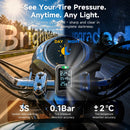 Moman MK2 display allows you to see the tire pressure clearly at any time, in any lighting conditions.