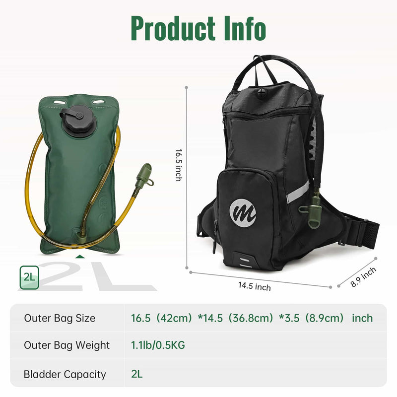 jansport backpacking bag where to put water bladder Moman Motorcycle Backpack with Water Bladder, 2L BPA-free bladder, with Removable Tool Pouch, Adjustable Strap, and Reflective Safety Design