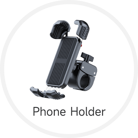 Moman handlebar phone holder has 4 rubber corners to firmly hold and protect the smartphone.