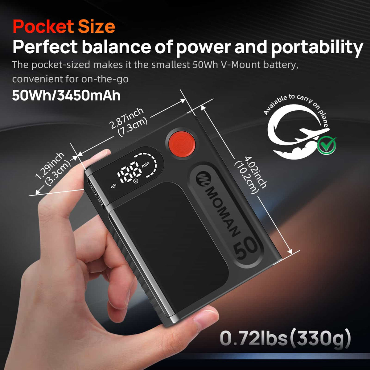 Moman Power 50 Touch 50Wh Vマウントバッテリー、ポータブル Moman Power 50 Touch 50Wh Vマウントバッテリー、ポータブル