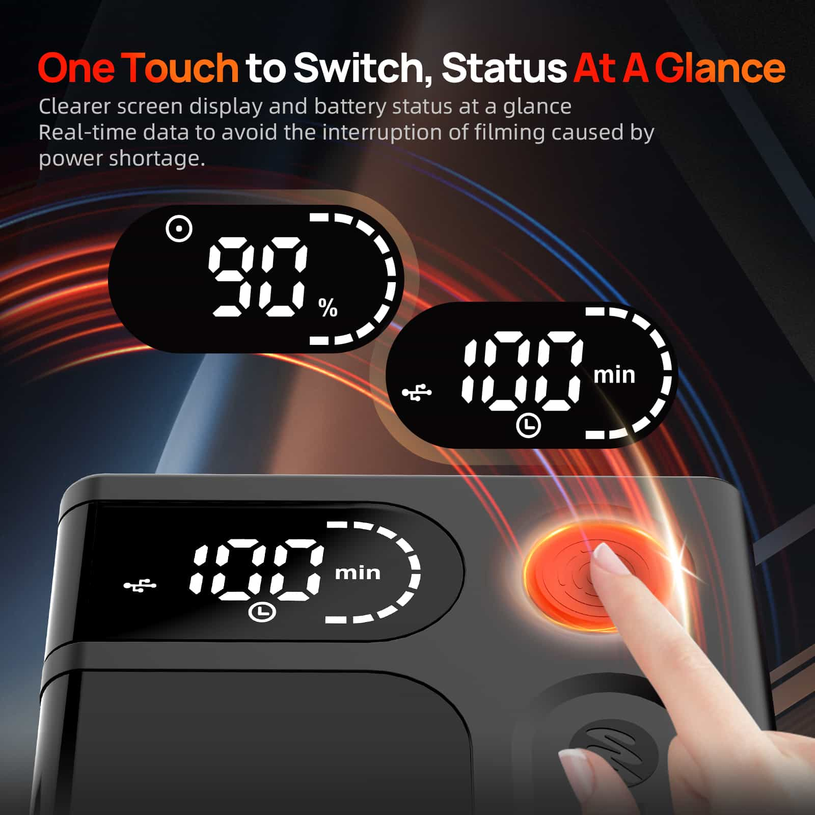 Moman Power 99 Touch has a clear screen display, which can show the battery status in real-time for checking.