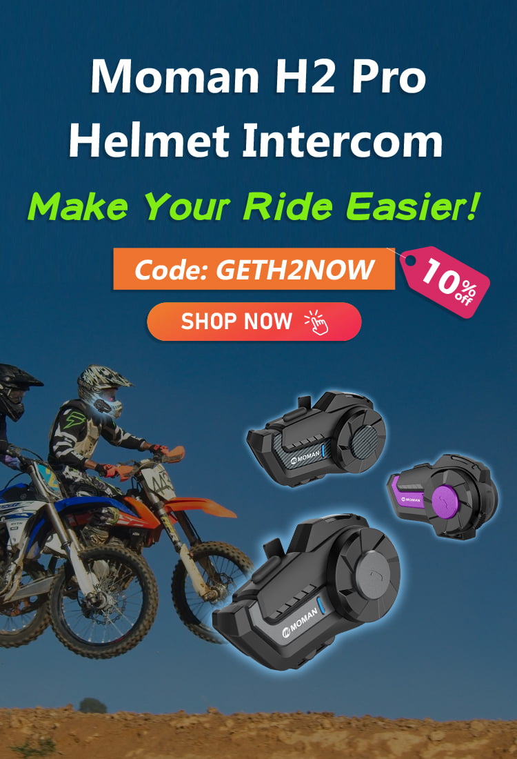 Moman H2 Pro Helmet Intercom--10% OFF: Click and shop now!