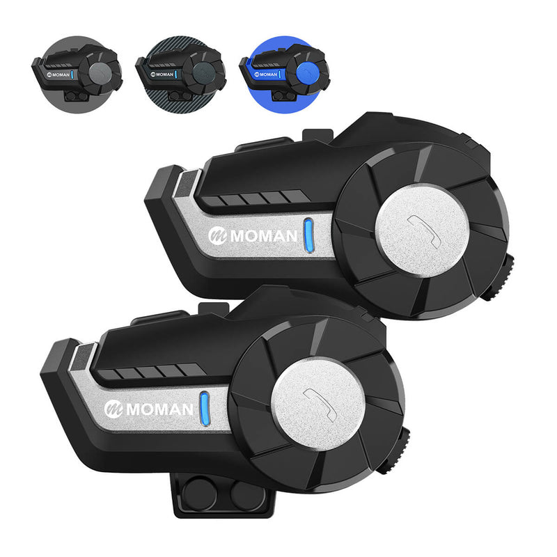 Moman H2 Sliver two-pack utilizes Bluetooth 5.0 tech for stable and secure communication between bikers, skiers, climbers, and so on