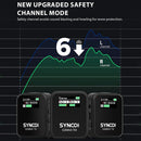 SYNCO G2 Max provides a safety mode for a 6db lower-level backup track to help reduce clipping caused by sudden loud sounds.
