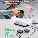 SYNCO G2 Max microphone with internal storage runs up to 8 hours after a 1.5-hour full charge.