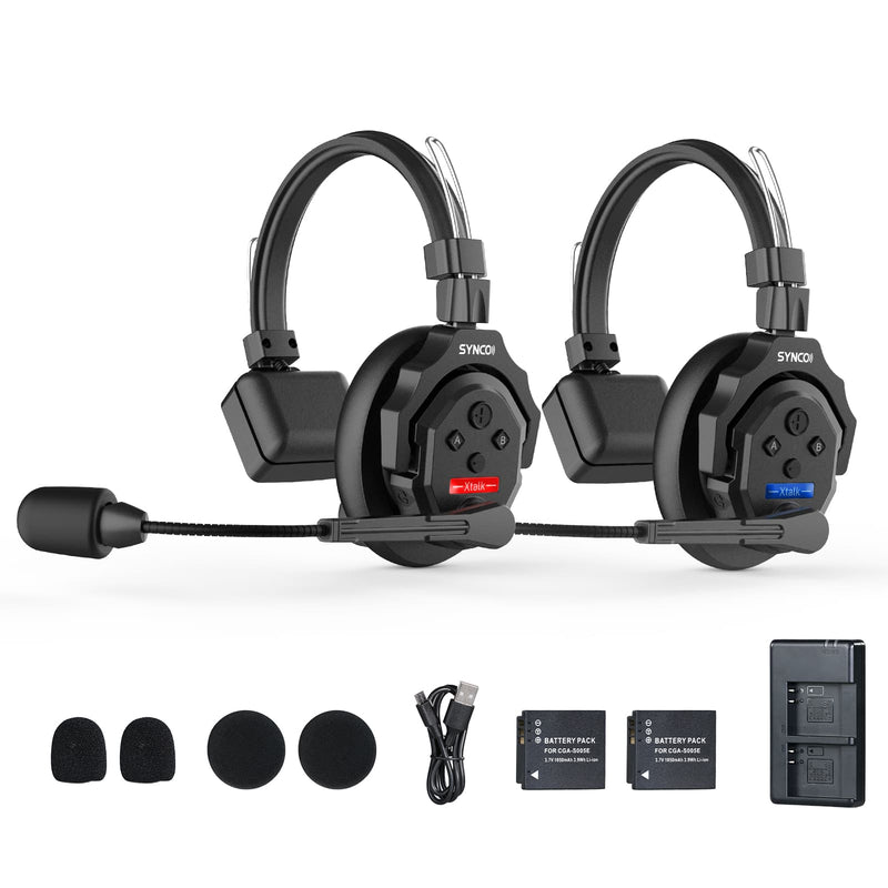 SYNCO X2 two packs of intercom headsets for flexible wireless communication in gaming, climbing, etc.