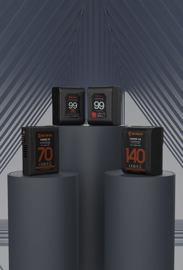 Moman Power70 V-Mount Battery, 70Wh 4600mAh 14.4V With D-TAP And USB-C Outputs (Open Box - Like New)