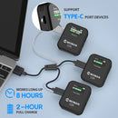 Moman C2 & C2X can work for up to 8 hours after a full charge via the 2-in-1/3-in-1 cable.