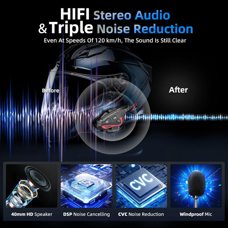 Moman CP-S offers triple noise reduction via DSP, CVC, and windproof mic and HiFi stereo audio.