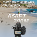 Moman C2 & C2X wireless microphone for video recording feature 656ft/200m LOS transmission range.