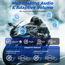 Interfono per moto Moman CP-X Mesh per un massimo di 24 motociclisti, riduzione del rumore ENC, multitasking audio, controllo automatico del volume, portata di 2 km