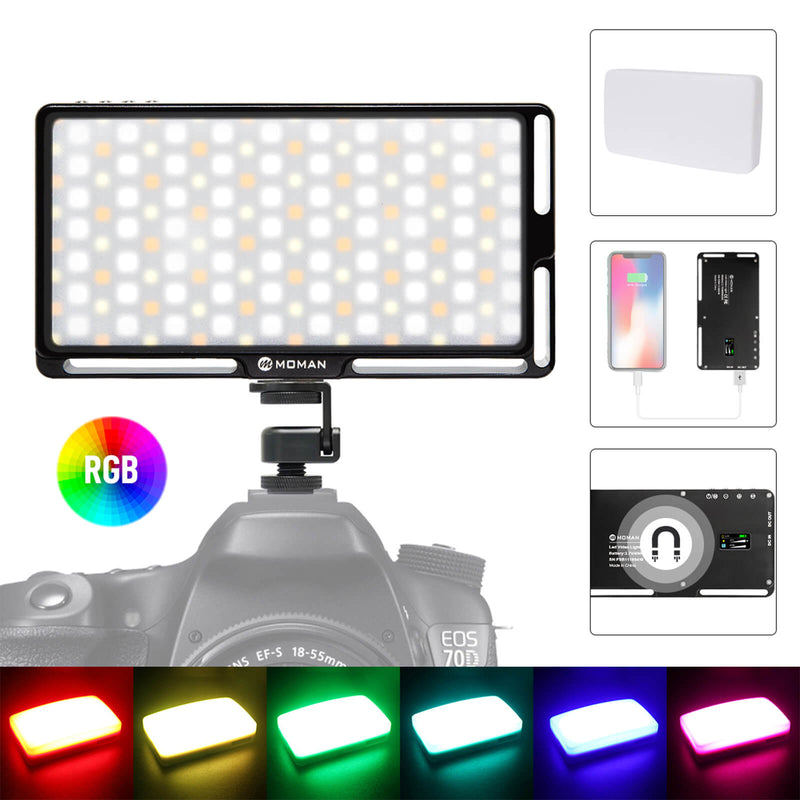 RGB LED panel light Moman ML6-RC presets a CRI of 96+ and a bi-color control to meet a variety of shooting requirements