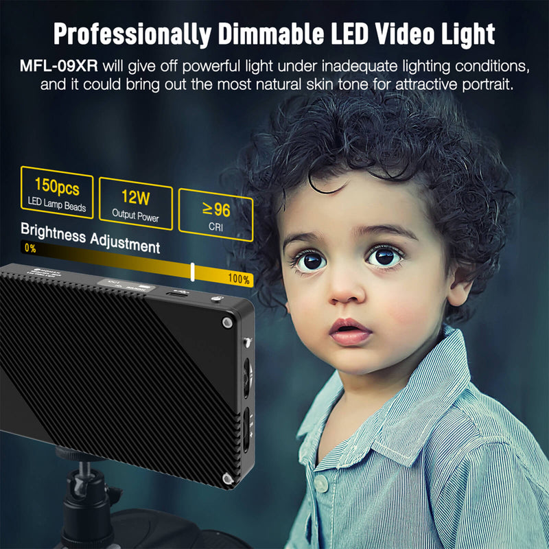 Moman MFL-09XR is a professionally dimmable LED video light, bringing out the natural skin tone