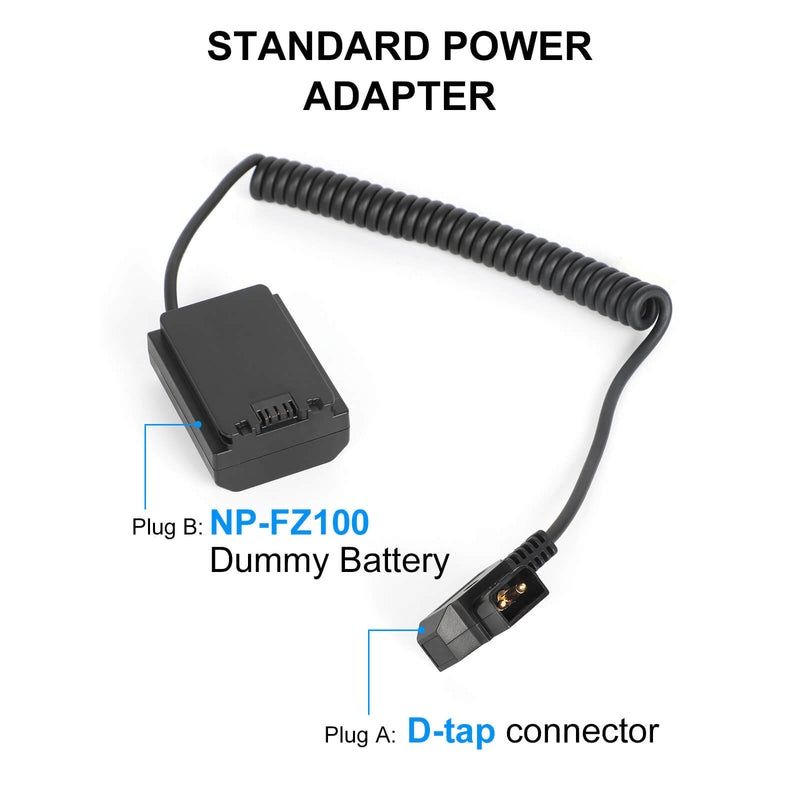 As a standard power adapter, Moman DFZ100 can supply power for NP-FZ100 dummy battery
