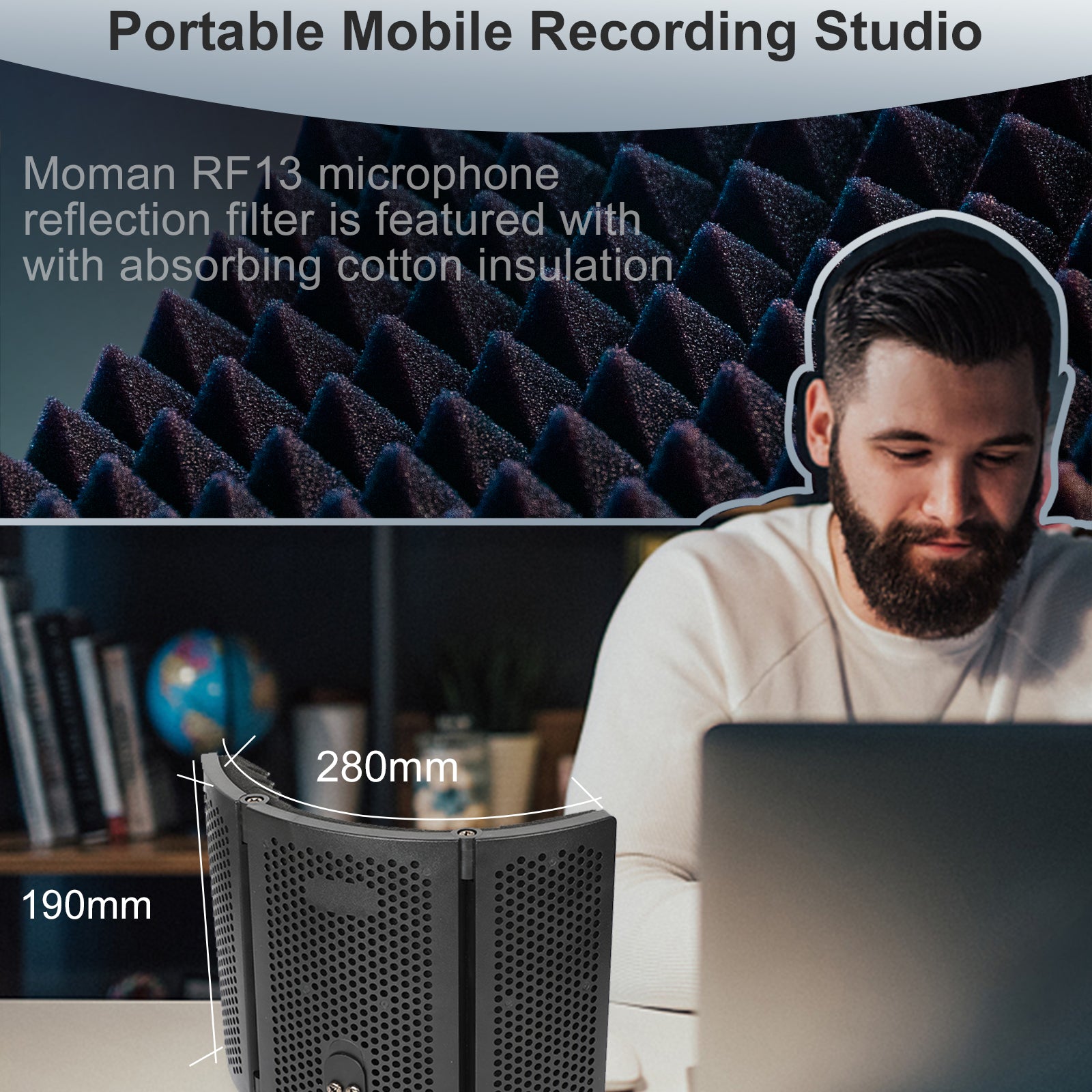 Moman RF13 used for poratble mobile recording studio