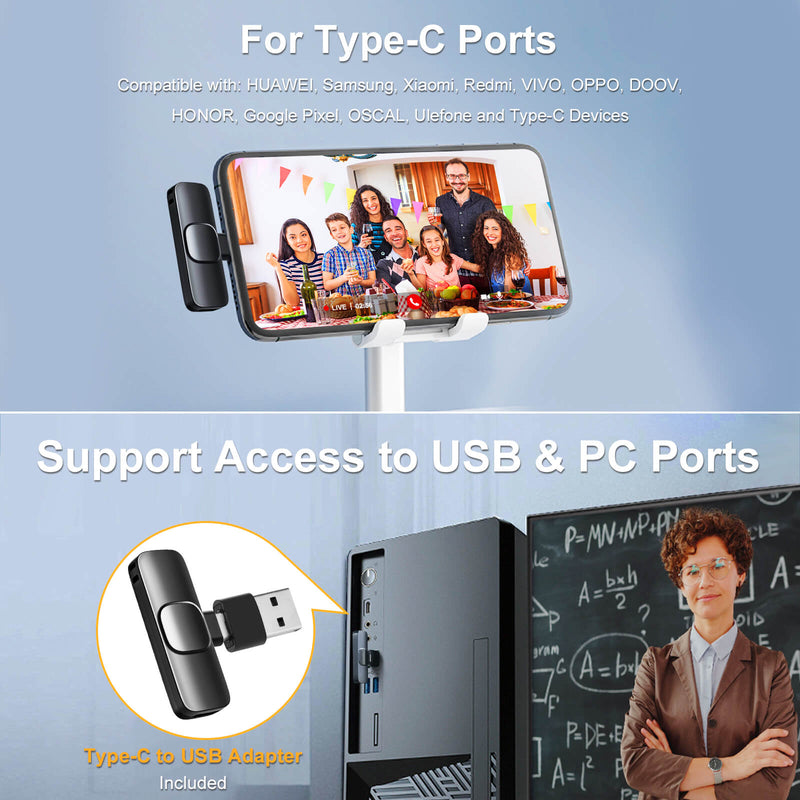 Moman CP1(C) is for Type-C ports, with the free gift Type-C to USB adapter included in the package, it can access to USB & PC ports