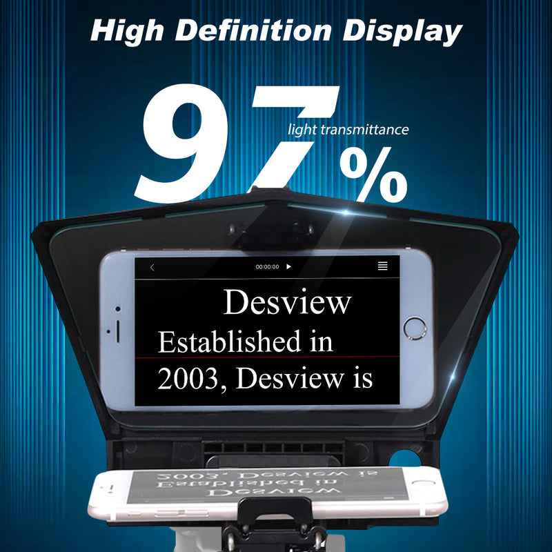 Desview T2 enjoys a high definition display thanks to the glass it uses of 97% light transmittance, giving prompting clearly
