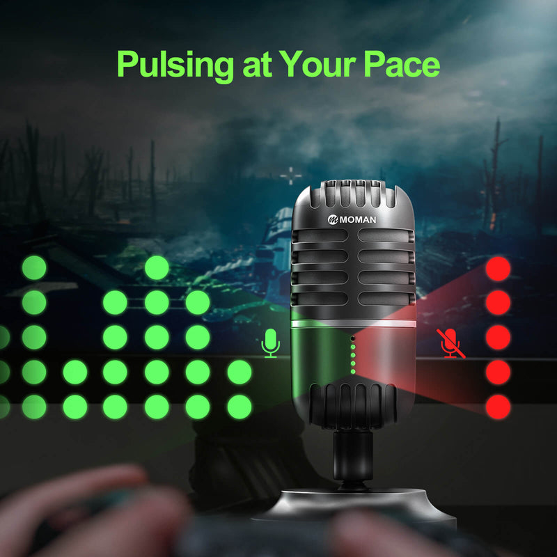 Moman EMP mic is able to pulse at your pace with its mute button