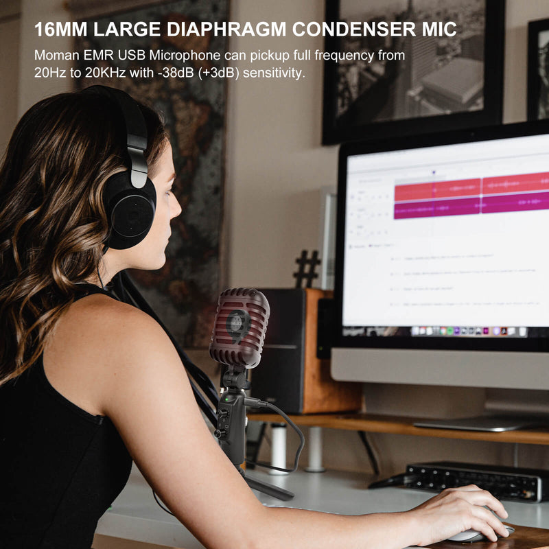 Moman EMR  is a 16mm large diaphragm condenser mic which can pick up full frequency from 20Hz to 20KHz