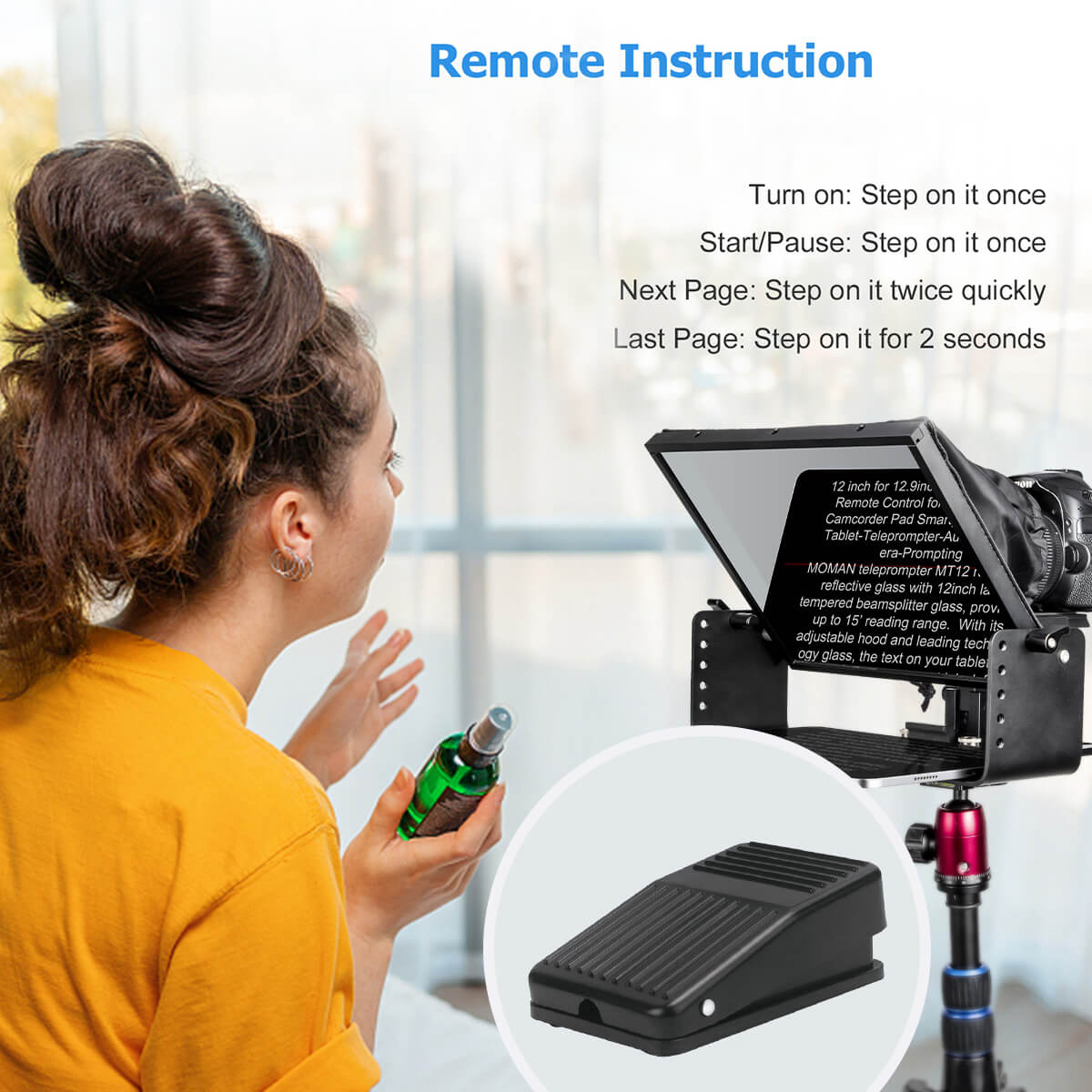 teleprompter foot pedal Moman FS1 Foot Control Pedal for Teleprompter