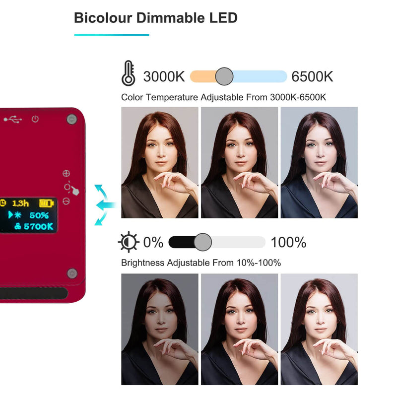 Moman ML3-D camera mount led lights has bicolour dimmable LED. The color temperature adjustable from 3000k-6500k