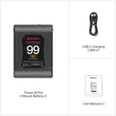 Moman Power 99 Pro's package includes a 99wh external power source, a USB-C charging cable, and a user manual.