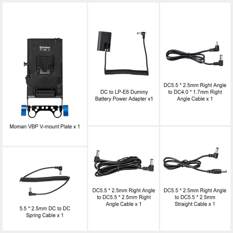 Piastra Adattatore Batteria NP-F per NP-F970 F750 F550, USB 18 W Piastra Adattatore Batteria NP-F per NP-F970 F750 F550, USB 18 W
