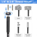 Moman C65 monopod for video camera has 1/4" and 3/8" thread mount, which makes it suitable for DSLR, 4K video camera, etc.
