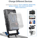 Moman VBP supports powering up different devices, such as bmpcc 4k/6k cameras, studio lights, professional camcorders, etc.