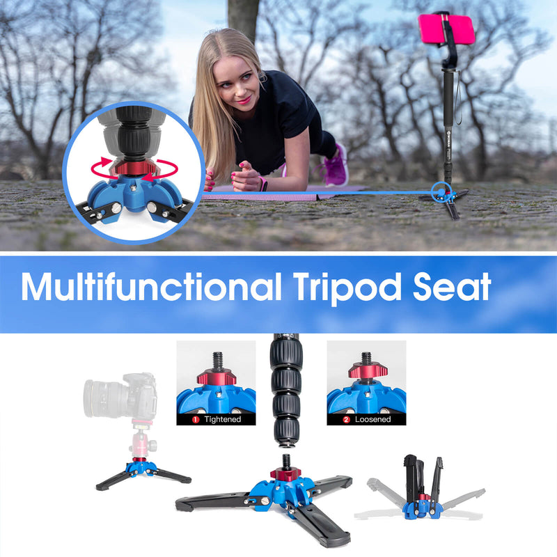 Moman C65 with multifunctional tripod seat is great for low angle video shooting