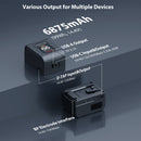 Moman Power 99 Pro of 99Wh, 14.4V has four types of output for multiple devices, including USB-A, USB-C, D-Tap, and BP port.