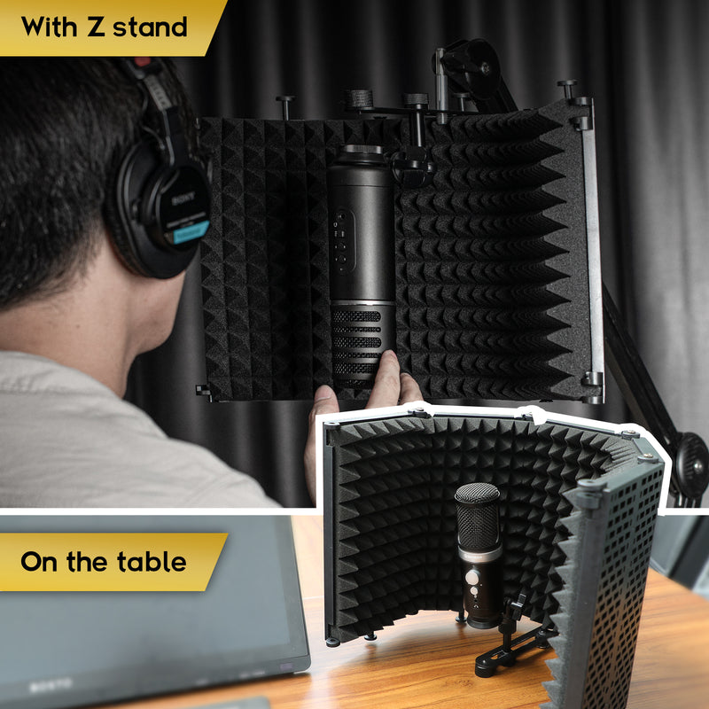 Moman RF30 of flexible mounting can go with Z stand or on the table