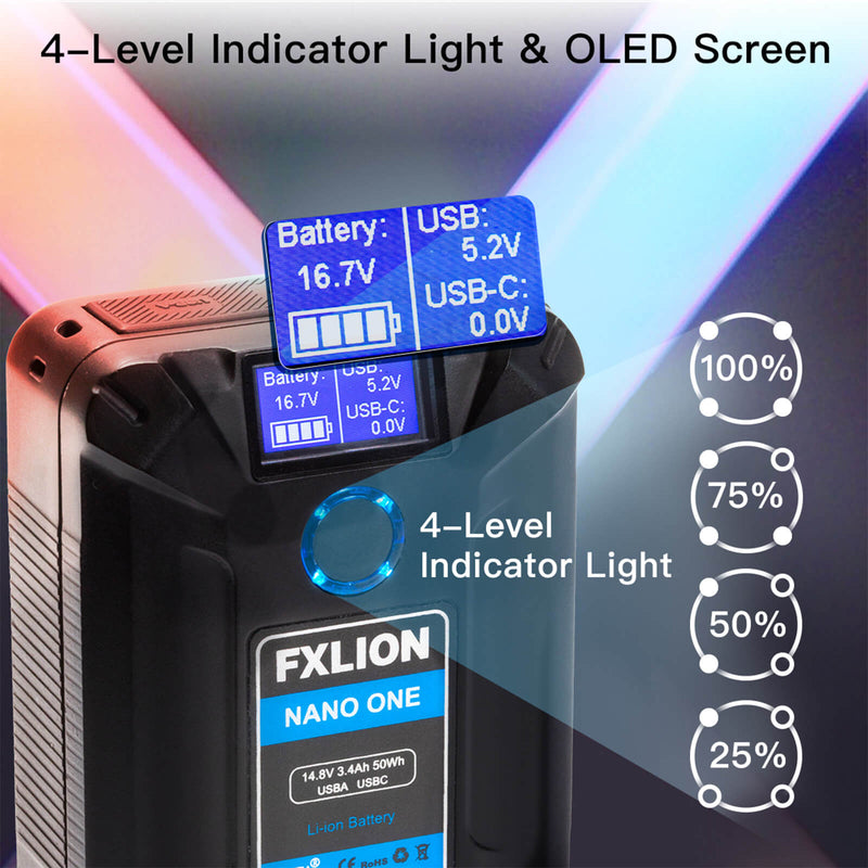 Fxlion Nano One is equipped with 4-level indicator light & OLED screen