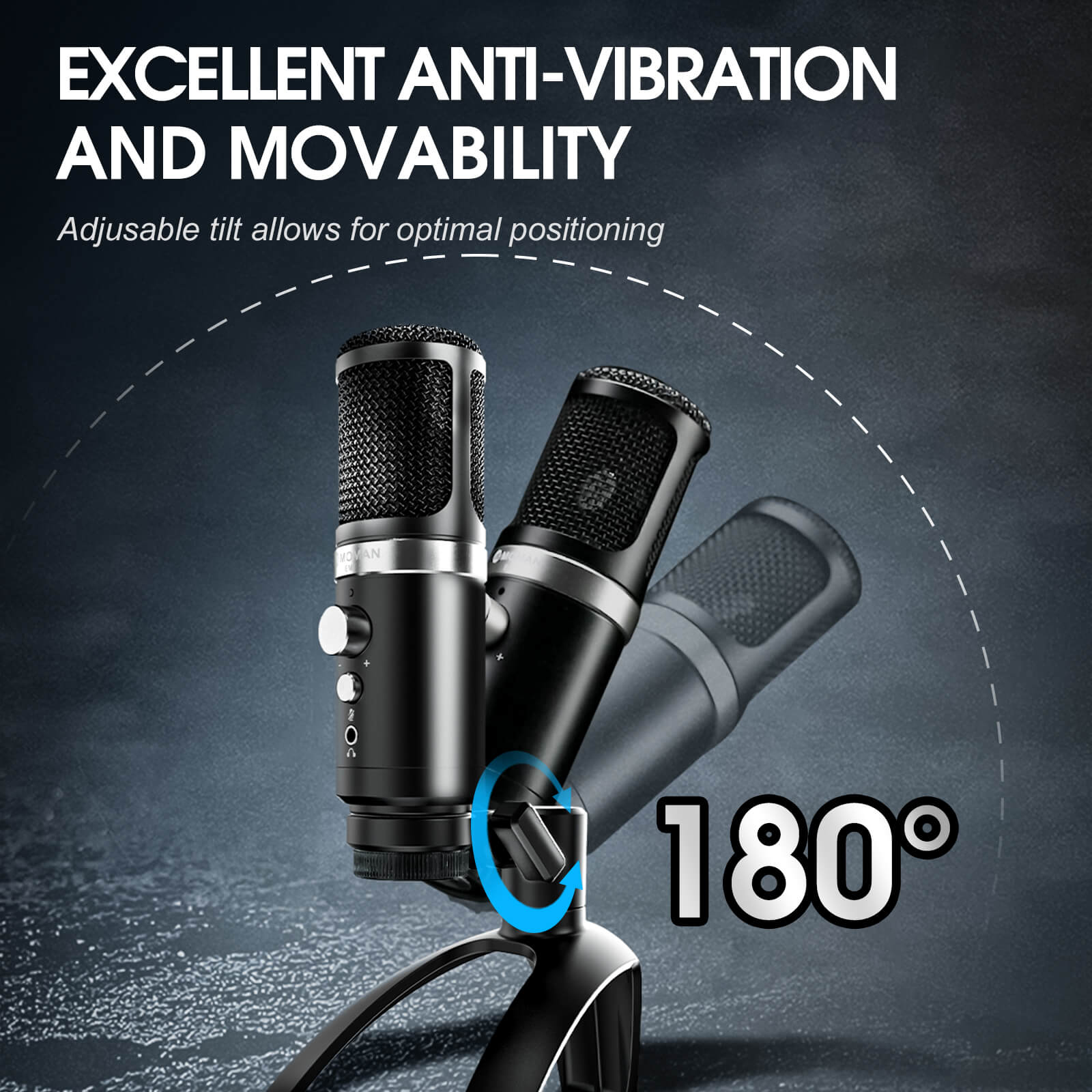 Moman EM1 USB mic with excellent anti-vibration and movability